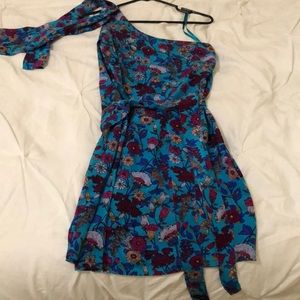French Connection one shoulder floral dress